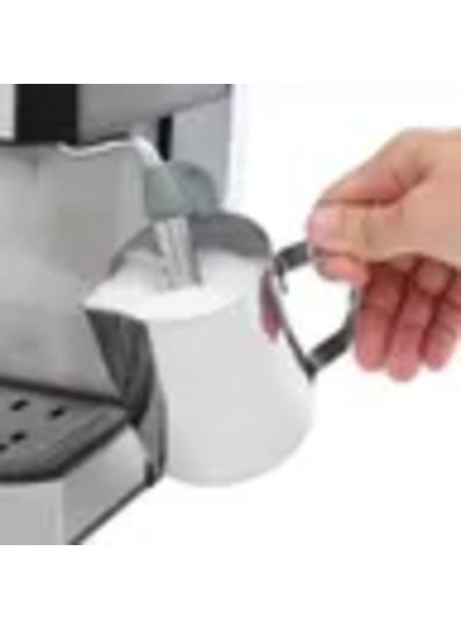 Denx Espresso and Cappuccino Machine 850W, 1.6L water tank, dual stainless steel filter, compatible with coffee capsules and ground coffee, steam frother, overheat protection. - Image 3