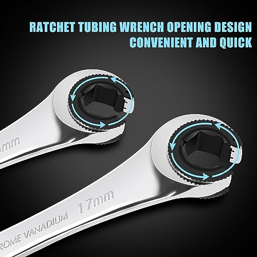 LOSCHEN 12pcs/set 8-19mm Metric Ratcheting Wrench Combination Wrench Set with 72 Teeth, Chrome Vanadium Steel Tubing Ratchet Spanner（US and European Patents） - Image 2
