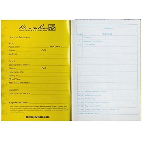 Rite in the Rain Weatherproof Stapled Notebook, 4.625" x 7", Yellow Cover, Expedition Journal (No. 512) - Image 3