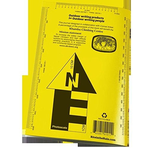 Rite in the Rain Weatherproof Stapled Notebook, 4.625" x 7", Yellow Cover, Expedition Journal (No. 512) - Image 2