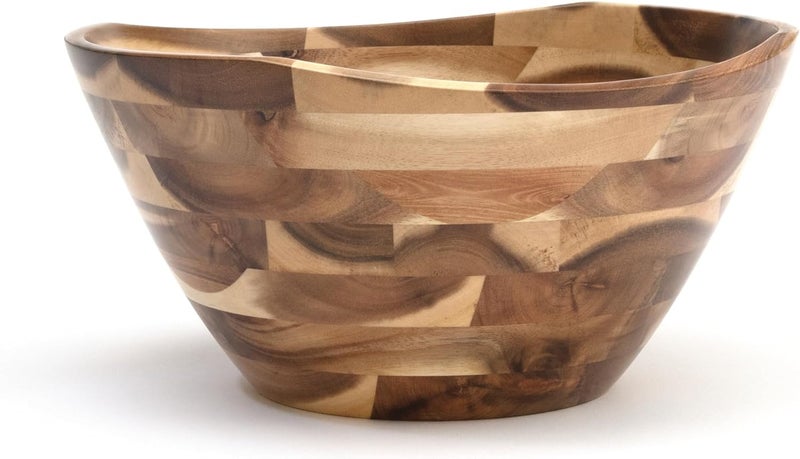 Lipper International 1274 Acacia Wavy Rim Bowl serveware Large - Image 1