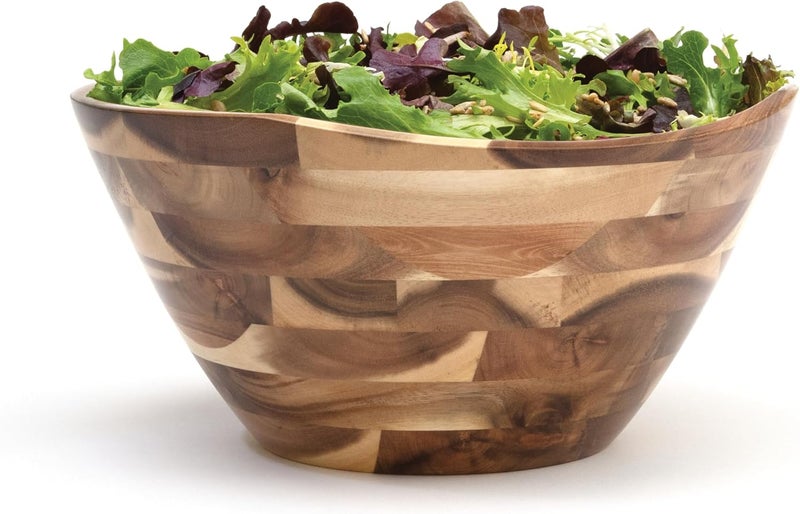 Lipper International 1274 Acacia Wavy Rim Bowl serveware Large - Image 3
