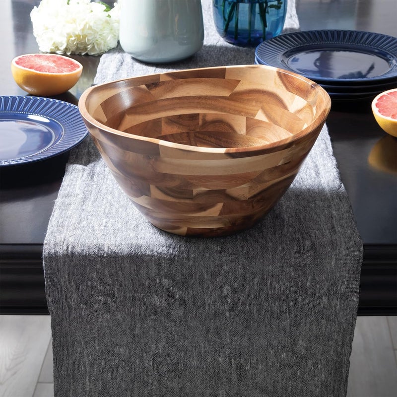 Lipper International 1274 Acacia Wavy Rim Bowl serveware Large - Image 5