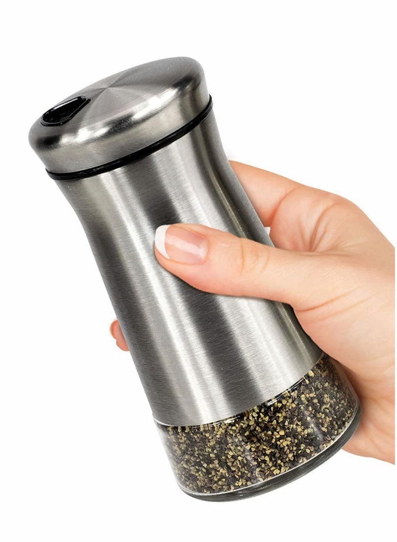 Seasoning Bottle Stainless Steel Glass Pepper, Salt and Sugar, Kitchen Container, Gorgeous Pepper Shaker With Adjustable Pour Holes - Perfect Dispenser for Our Salts  - Image 1