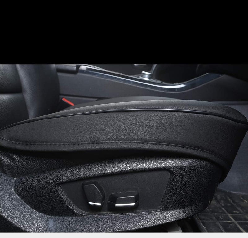 EDEALYN Car Seat Cushions - 2pcs PU Leather Seat Covers for Driver and Passenger (Black-B) - Image 5