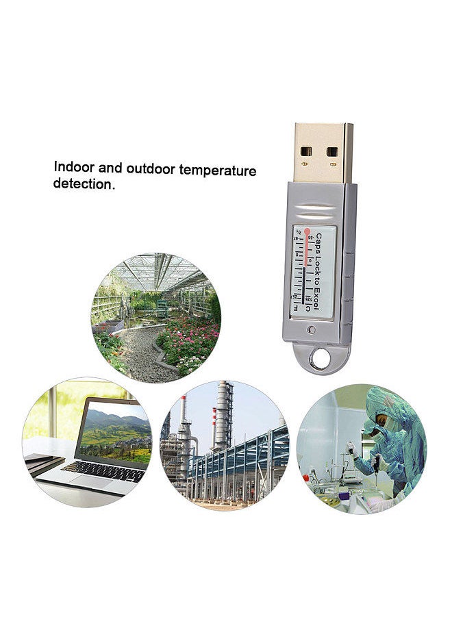 Pcsensor - USB Thermometer Temperature Sensor Data Logger Recorder for PC Laptop Silver - Image 1