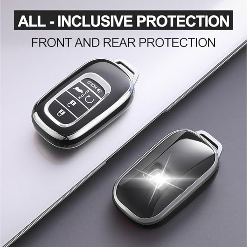 AAWQVRG Key Fob Cover for Honda - Premium Soft TPU Shell Full Protection Case with Keychain, Fits Accord Civic HR-V CR-V Pilot Passport, Pink 4-Button - Image 3