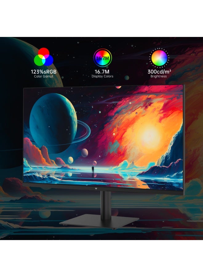 شاشة كمبيوتر KTC مقاس 27 بوصة QHD (2560 * 1440) 100 هرتز - لوحة IPS، شاشة مضادة للضوء الأزرق، نطاق ألوان عالي 100%، 123% sRGB، تدعم FreeSync وGSync، شاشة كمبيوتر للألعاب غير الرسمية والعمل - Image 3