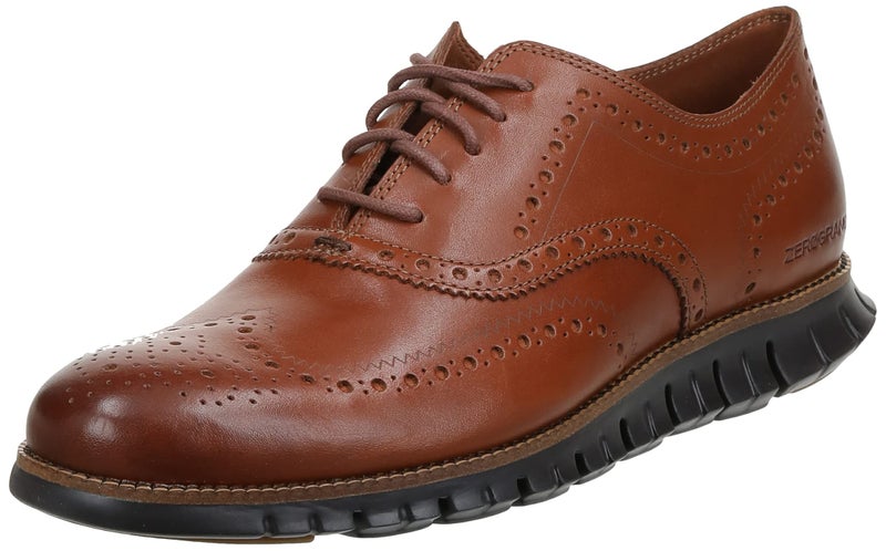 COLE HAAN حذاء كول هان للرجال من جلد زيروجراند وينغ أوكسفورد، جلد بني بريطاني/جافا، 45 EU - Image 1