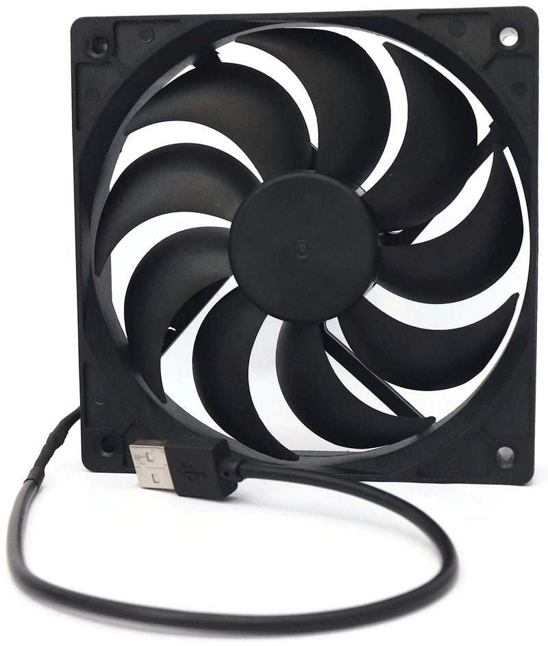 Electronicspices Electronic Spices PC Cooling Fan With USB Connector For PC case, CPU cooler 4.75 INCH, Black (120x25MM) - Image 2