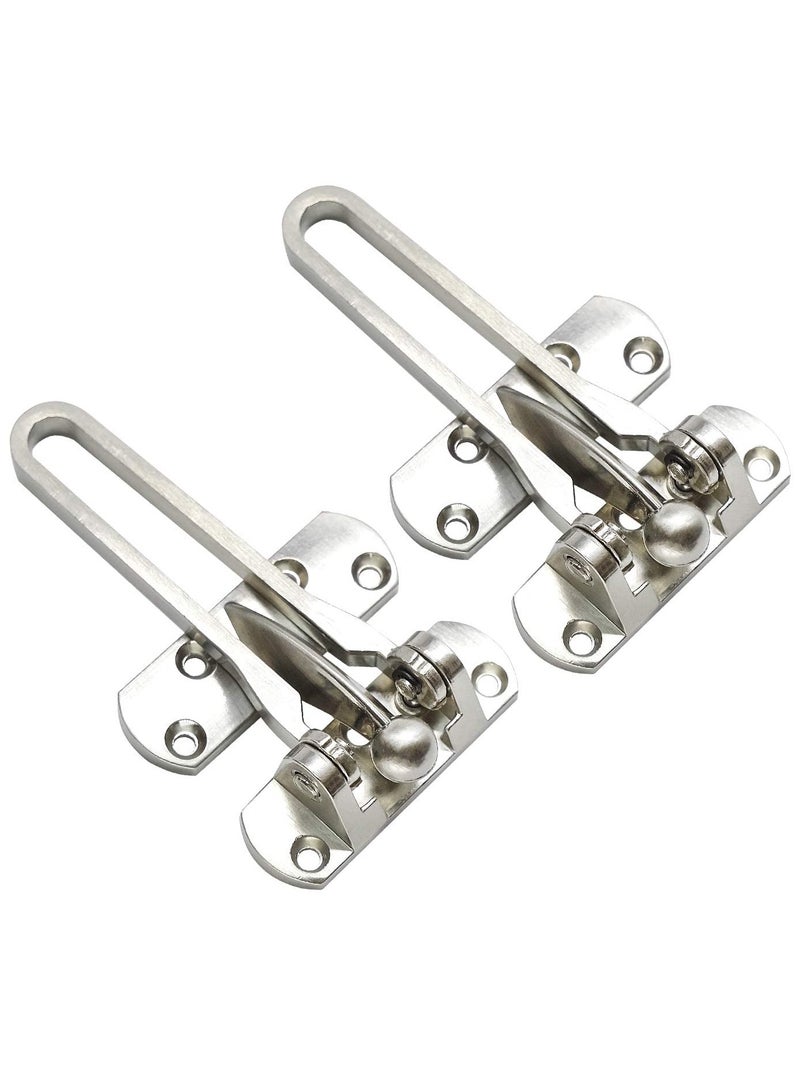 Excefore Door Lock Latch  Home Security Door Lock Swing Bar Door Guard for Kids  Hotel Door Latch  Thicken Solid Zinc Alloy Reinforcement Lock  Silver 2 Pack  - Image 1