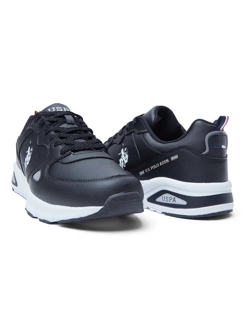 U.S. Polo Assn. Black Men's Black Low-Top Casual Sneakers with Iconic Branding for a Clean Look Shoes for Men | Best Price UAE
