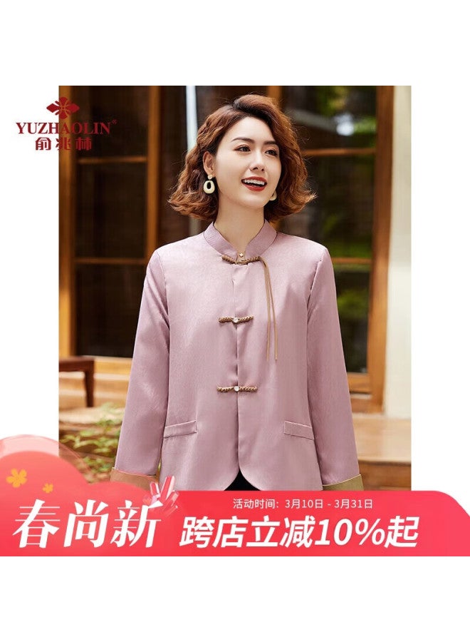 Yuzhaolin Middle-aged And Elderly Women's New Chinese Style Oriental Minimalist Luxury Mom Jacket Embroidered Cardigan Y243c2004