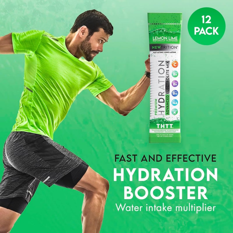 Newtrition Hydration Powder Electrolyte Powder Packets Naturally Flavored Hydrating Packets for Water Fast Acting Electrolytes with Vitamins 12 Lemon Lime - Image 3