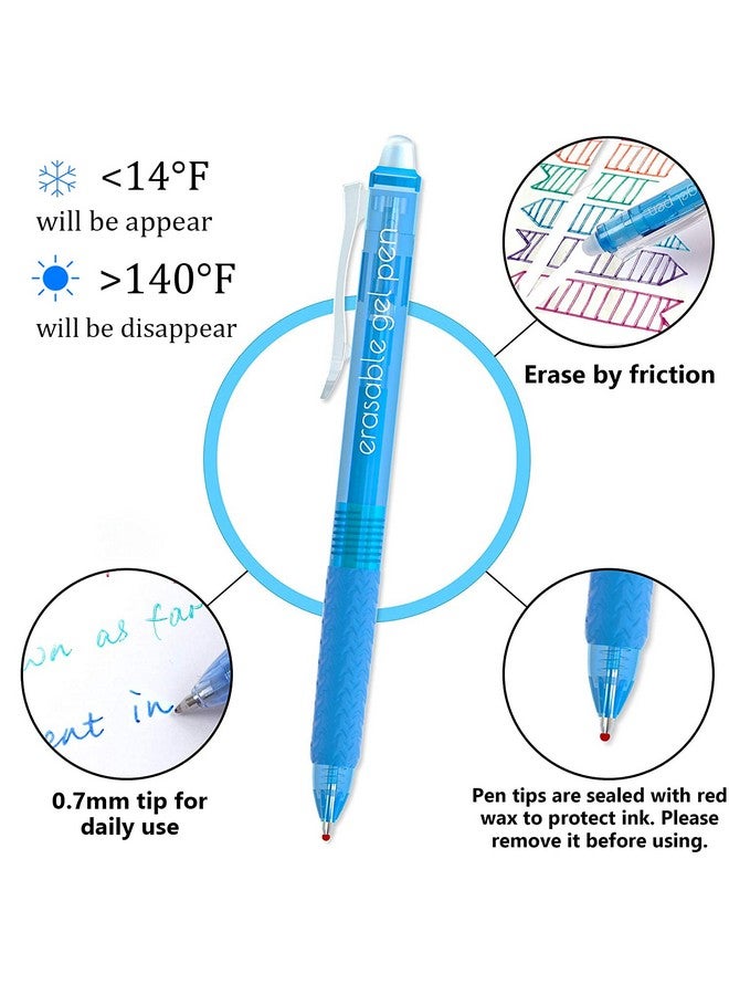 Vanstek 15 Colors Retractable Erasable Gel Pens Clicker, Fine Point(0.7), Make Mistakes Disappear, Premium Comfort Grip For Drawing Writing Planner And School Supplies - Image 3
