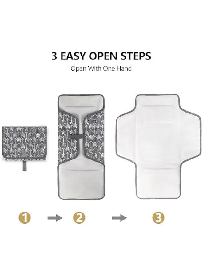 HOOKOR Baby Portable Changing Pad - Waterproof Compact Diaper Changing Mat with Built-in Pillow - Lightweight & Foldable Changing Station,Travel Diaper Change Mat for Baby,Easy to clean - Image 3