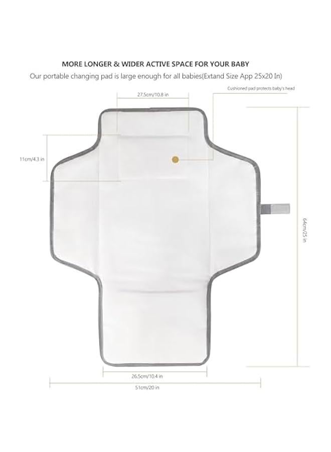 HOOKOR Baby Portable Changing Pad - Waterproof Compact Diaper Changing Mat with Built-in Pillow - Lightweight & Foldable Changing Station,Travel Diaper Change Mat for Baby,Easy to clean - Image 5