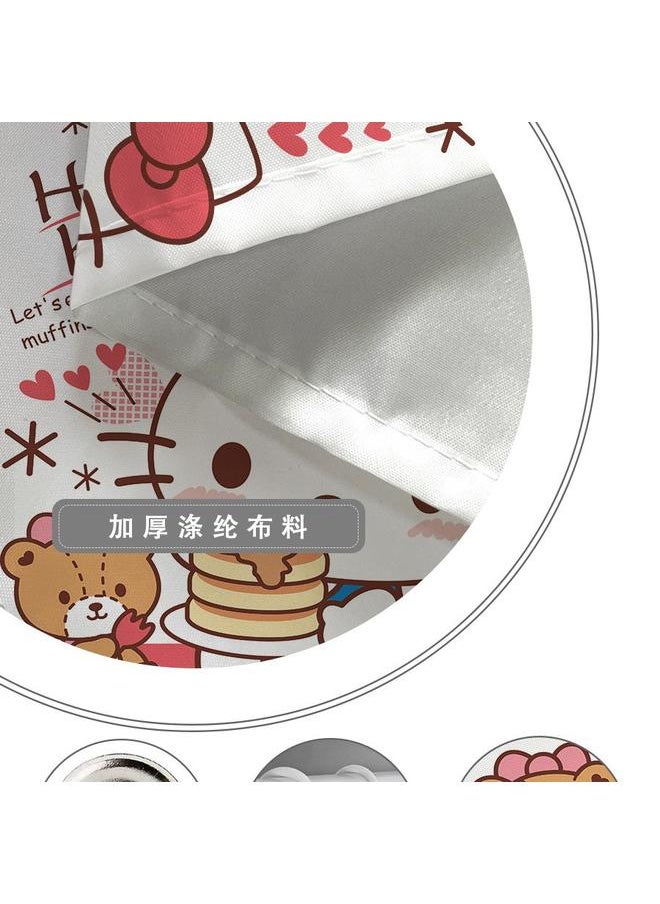 Bluejw - Japanese-style Cartoon Shower Curtain Hello Kitty Hello Kitty Waterproof Mildew-proof Dormitory Partition Curtain Hanging Curtain With Hook - Image 1
