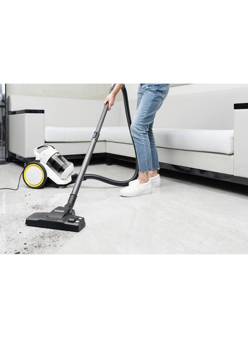 Kärcher Bagless Vacuum Cleaner, Powerful Suction for Home Cleaning, Compact & Lightweight Design, Ideal for Soft & Hard Surfaces, White - Image 5