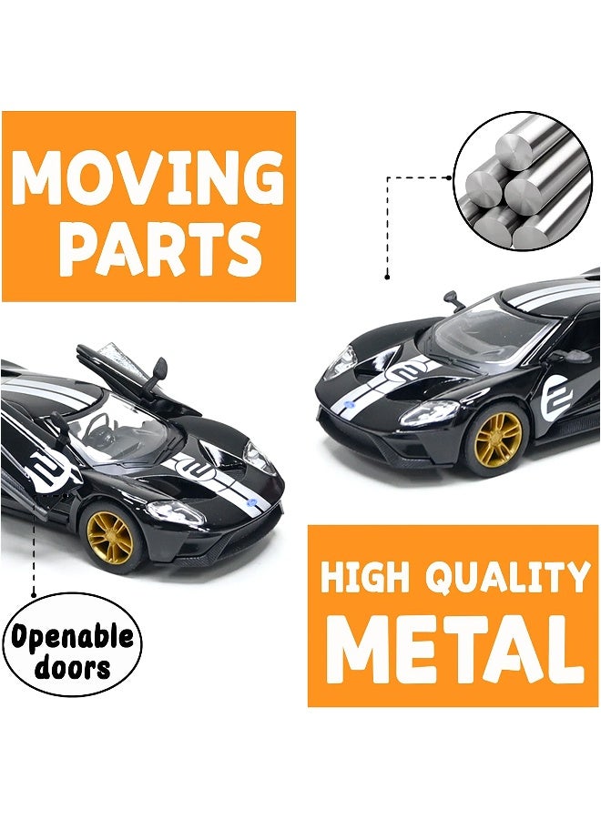 Kinsmart سيارة فورد جي تي هيريتاج إيديشن مصنوعة من سبائك المعادن بحجم 1:38 مع أبواب قابلة للفتح وإجراء سحب للخلف - Image 4