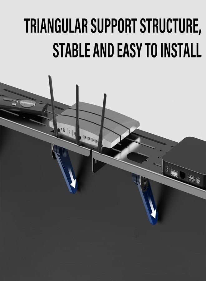 CABTE Adjustable Steel TV Top Shelf, Floating TV Stand, Universal Monitor Shelf for Soundbar, Game Console, Cable Box, Router Shelves (34.65 x 4.33 inch) - Image 4
