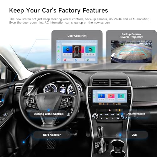 Dasaita Android 13 Car Stereo for Toyota Camry 2015 2016 2017, Support Wireless Carplay Android Auto, 5G WiFi, 4G LTE, 10.33" QLED Screen, 8+256GB Head Unit, G13 Radio Built in GPS, Bluetooth 5.0, DTS - Image 3