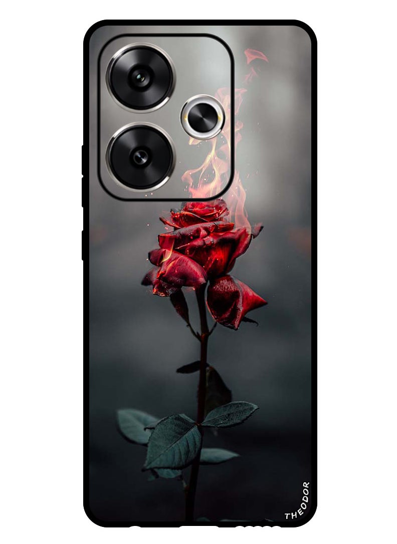 Theodor Protective Case Anti Scratch Shock Proof Bumper Cover For Xiaomi Redmi Turbo 3 Burning Red Rose  - Image 1