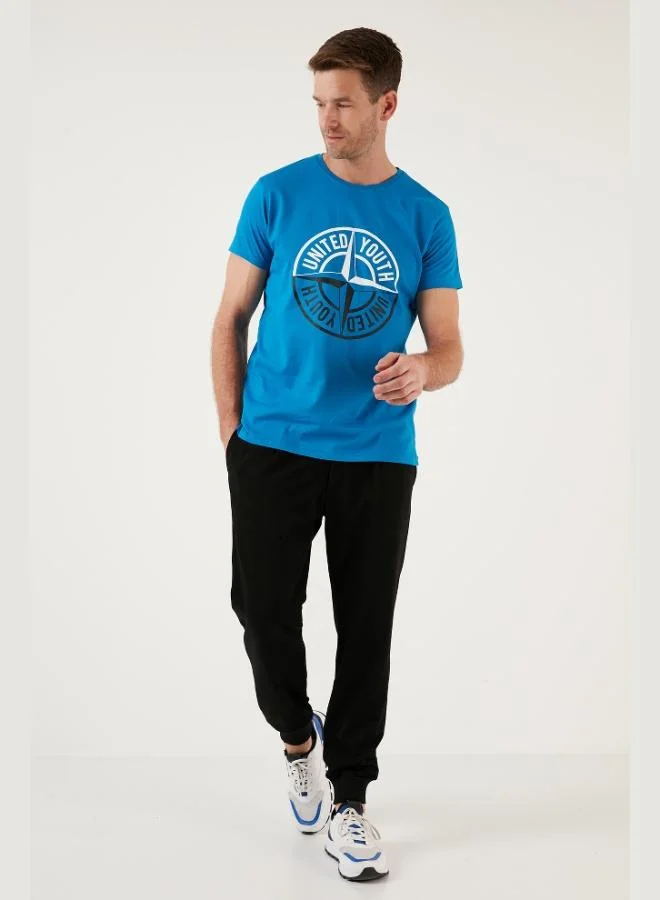 Buratti  Buratti Printed Crew Neck Cotton Slim Fit T-Shirt Men's T-SHIRT 541PUSULA for Men | Best Price UAE