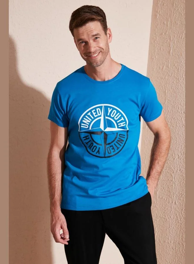 Buratti Printed Crew Neck Cotton Slim Fit T-Shirt Men's T-SHIRT 541PUSULA