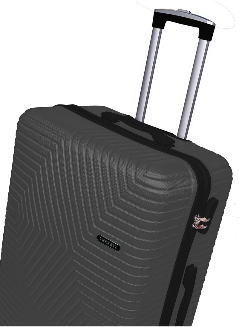 TRAVEL WAY - TrekKit Lightweight Luggage Set of 3 Bag 3 Sizes Hardshell Suitcase Spinner Luggage for Travel ABS Luggage with 4 Spinner Wheels Grey Set of 3 - Image 1