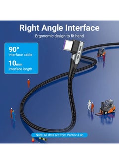 VENTION Vention USB 2.0 C Male Right Angle to C Male 5A Cable 0.5M Gray Aluminum Alloy Type  - Image 3