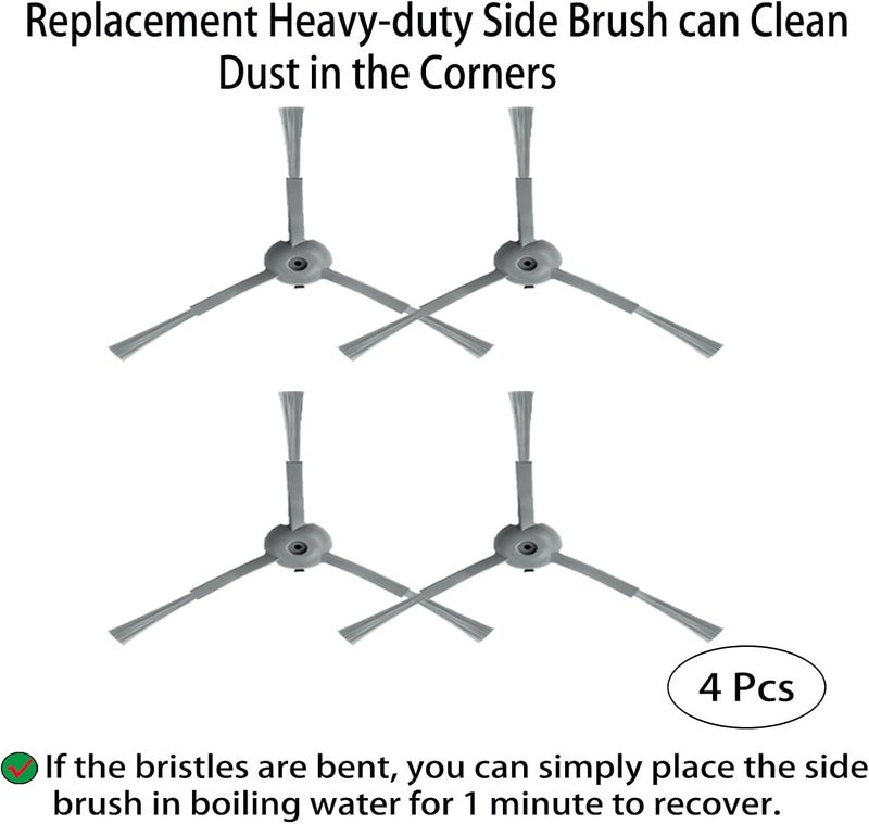 YERXPAFT قطع غيار احتياطية بديلة لمكنسة eufy Clean L50 / L60 / L60 Hybrid ذات محطة التفريغ الذاتي: 1 فرشاة رئيسية، 4 فرشاة جانبية، 3 مرشح HEPA، 3 أكياس غبار (11 قطعة)، أصفر - Image 4