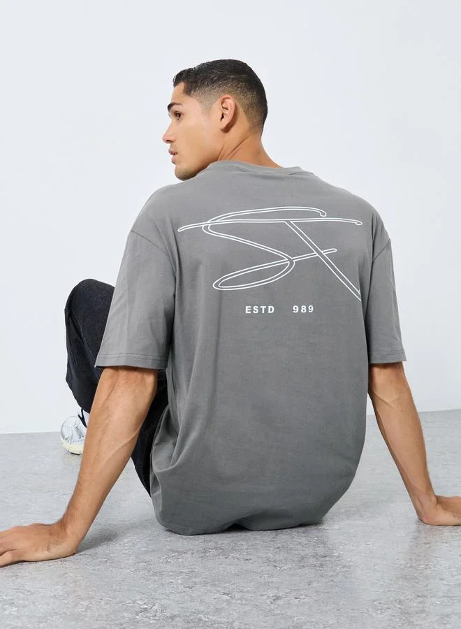 Styli Styli Men Oversized StreetWear Back Graphic T-Shirt