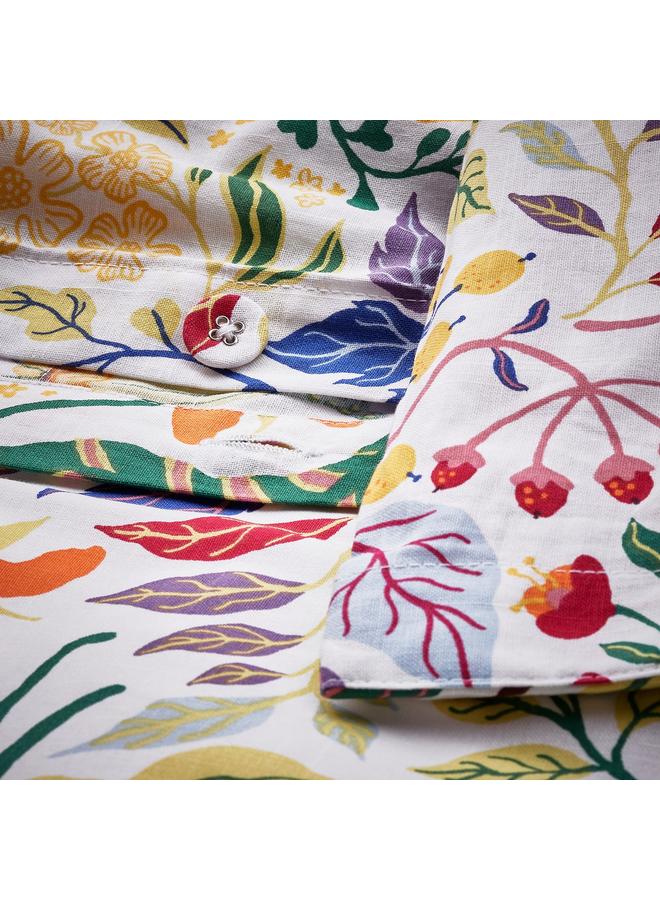 Zaboon Duvet cover and 2 pillowcases, multicolour/floral pattern, 240x220/50x80 cm - Image 4