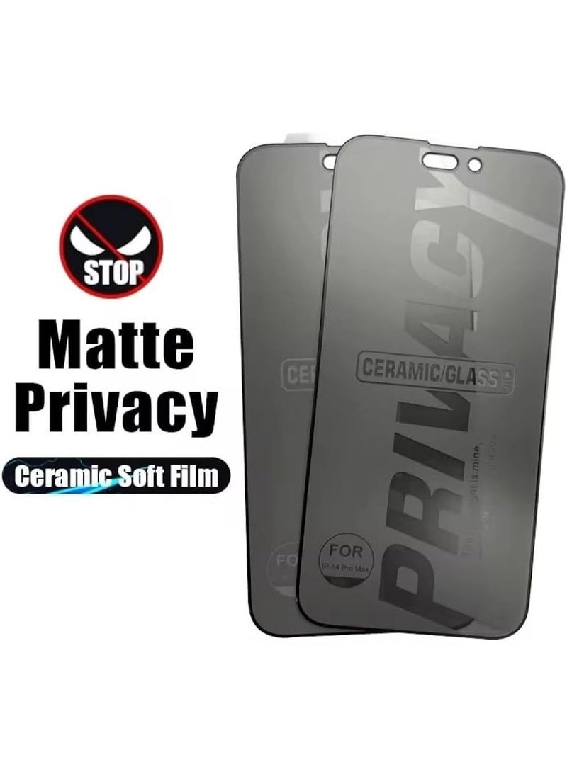 ميجوفاست واقي شاشة للخصوصية لهاتف iPhone 18 Pro Max، غشاء سيراميك مطفي (Matte)، مانع للتطفل (Anti-Spy)، لاصق كامل، واقي شاشة مرن وغير قابل للكسر. - Image 4