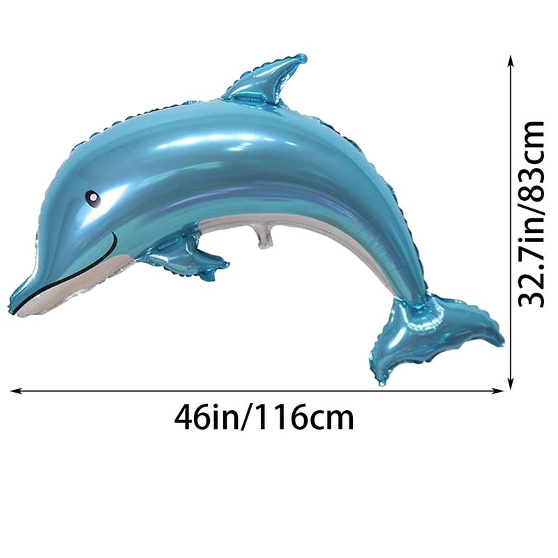 SAMOKA Large Dolphin Balloons,2 PCS 46 Inch Ocean Animals Foil Mylar Balloons,Sea Animal Balloons for Kids Birthday Themed Party Decorations - Image 2