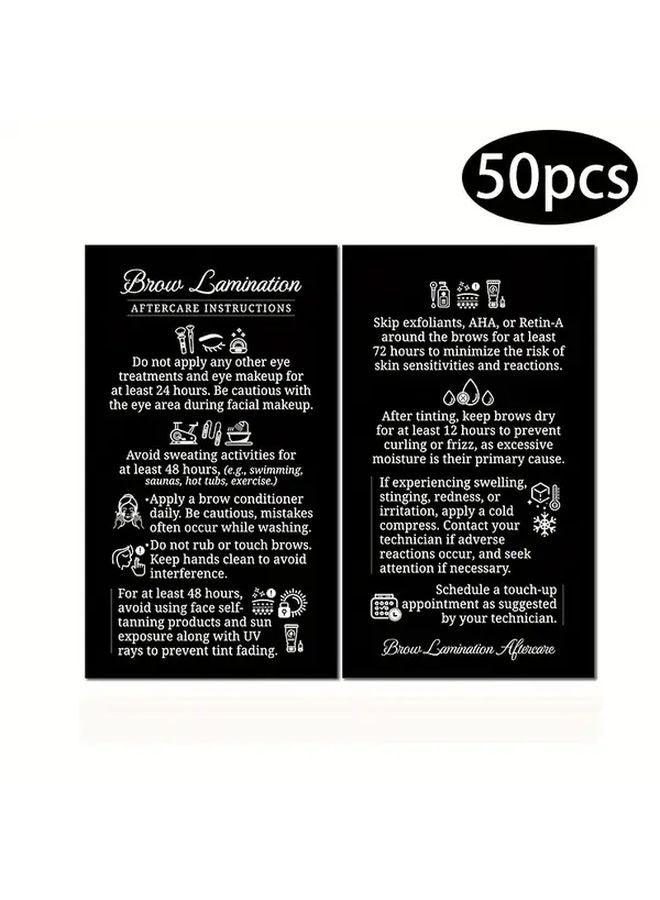 50 قطعة من بطاقات العناية بالحاجب للمحترفين للعملاء: نصائح حول الحماية من الشمس والنظافة - Image 1
