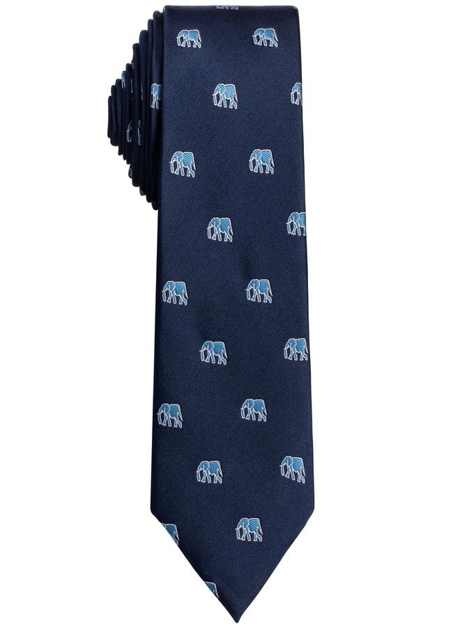 هاوسن ربطة عنق من قماش الجاكار بتصميم فيل سفاري من هاوسون، مقاس 3 بوصات، مثالية لحفلات الزفاف في وجهات سياحية، والمناسبات ذات الطابع الأفريقي، وهدايا فاخرة لعيد الأب، وإكسسوارات لرفقاء العريس. - Image 3