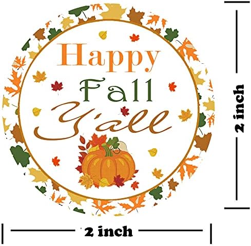 Remarkable Happy Fall Yall Stickers2 Inch Pumpkin Autumn Floral Thank You LabelsThanksgiving Stickers for Party Favors Envelope Seals  Goodie Bags500 Total Labels - Image 2