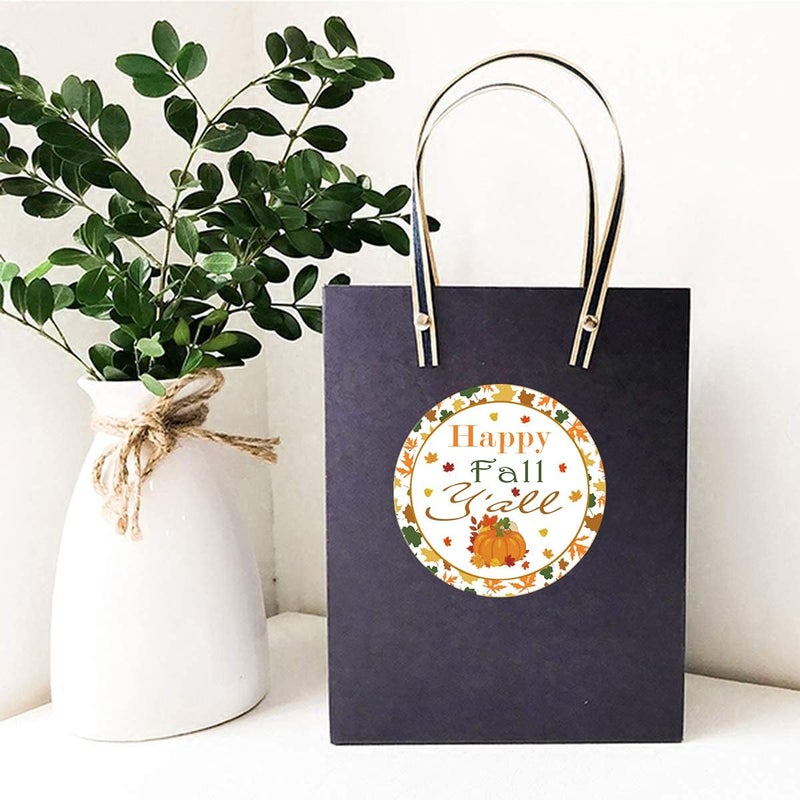 Remarkable Happy Fall Yall Stickers2 Inch Pumpkin Autumn Floral Thank You LabelsThanksgiving Stickers for Party Favors Envelope Seals  Goodie Bags500 Total Labels - Image 4