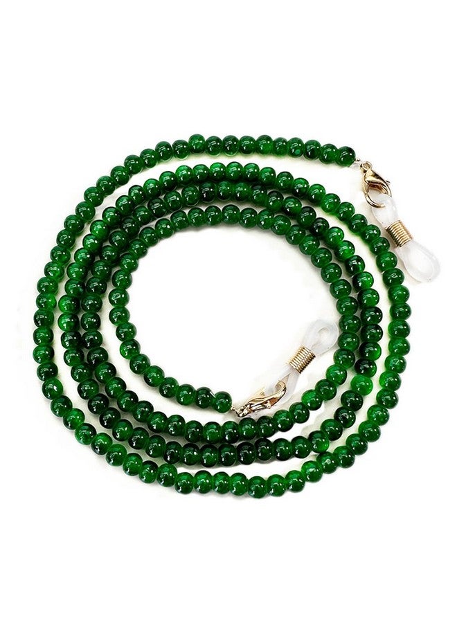 ديكر سلسلة نظارات نسائية مصنوعة من الخرز لتثبيت النظارة على الرقبة وقلادة زجاجية للقراءة (أخضر) - Image 1