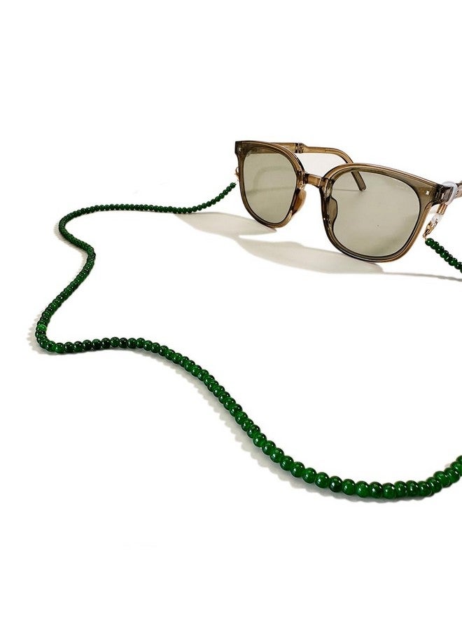 ديكر سلسلة نظارات نسائية مصنوعة من الخرز لتثبيت النظارة على الرقبة وقلادة زجاجية للقراءة (أخضر) - Image 4