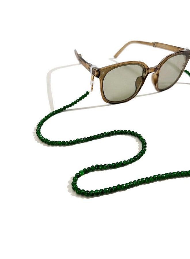 ديكر سلسلة نظارات نسائية مصنوعة من الخرز لتثبيت النظارة على الرقبة وقلادة زجاجية للقراءة (أخضر) - Image 3