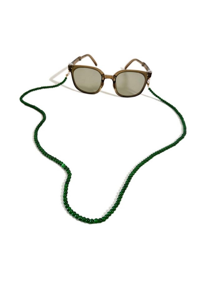 ديكر سلسلة نظارات نسائية مصنوعة من الخرز لتثبيت النظارة على الرقبة وقلادة زجاجية للقراءة (أخضر) - Image 2