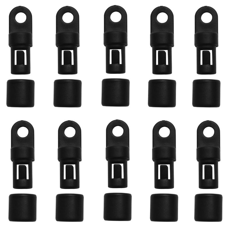 10 Pcs BungeeShock Cord Hook Fixed End Tabbed S Hooks for 14 6MM Bungee to Use on Kayaks Straight 10 Pcs