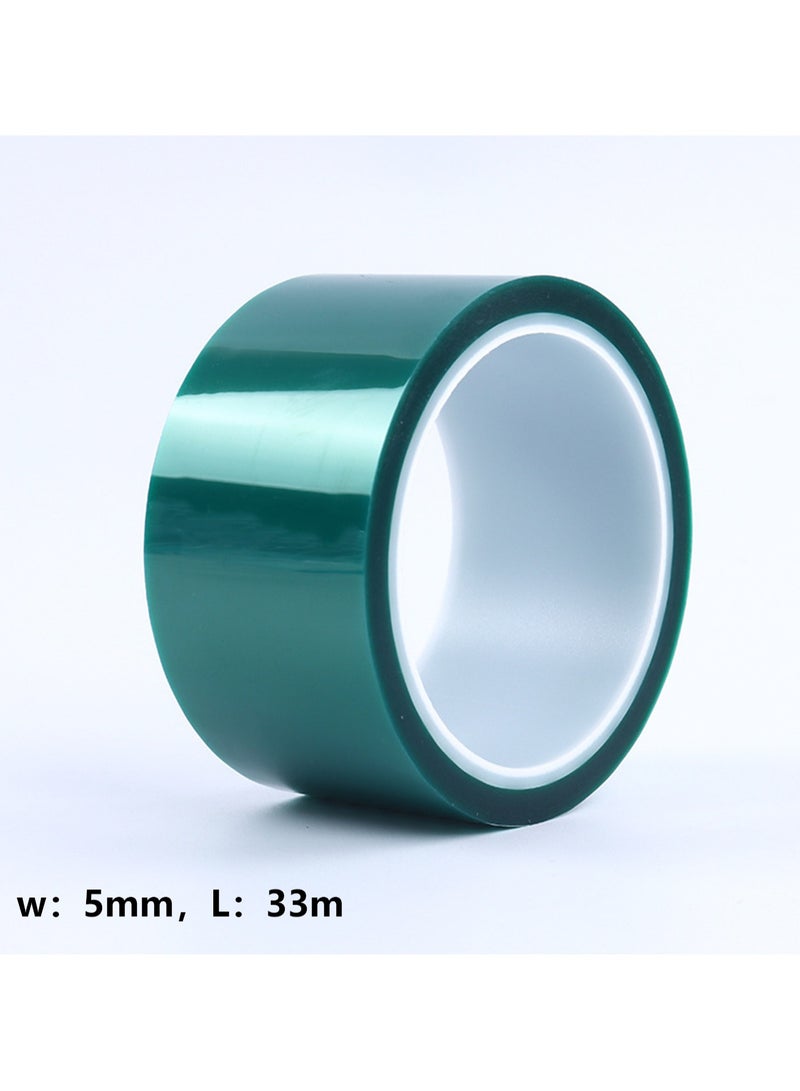 Generic Polyester High Temperature Masking Tape, Green Pet Masking Tape, Thermal Conductive Silicone Tape, Epoxy Release Tape, Suitable For Painting, Powder Coating, Electronic Product Electroplating Protection 180 Degree No Residual Glue Pet Green Glue (5mm Wide-33m Long)  - Image 3