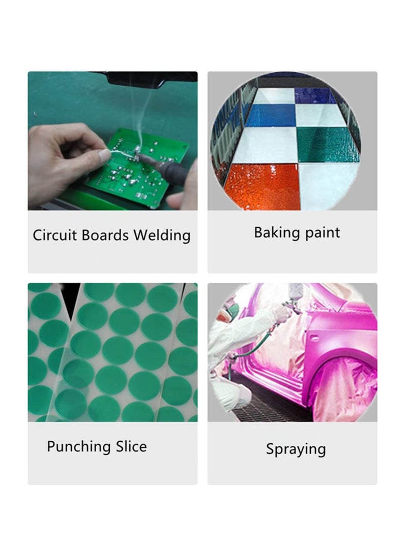 Generic Polyester High Temperature Masking Tape, Green Pet Masking Tape, Thermal Conductive Silicone Tape, Epoxy Release Tape, Suitable For Painting, Powder Coating, Electronic Product Electroplating Protection 180 Degree No Residual Glue Pet Green Glue (5mm Wide-33m Long)  - Image 5