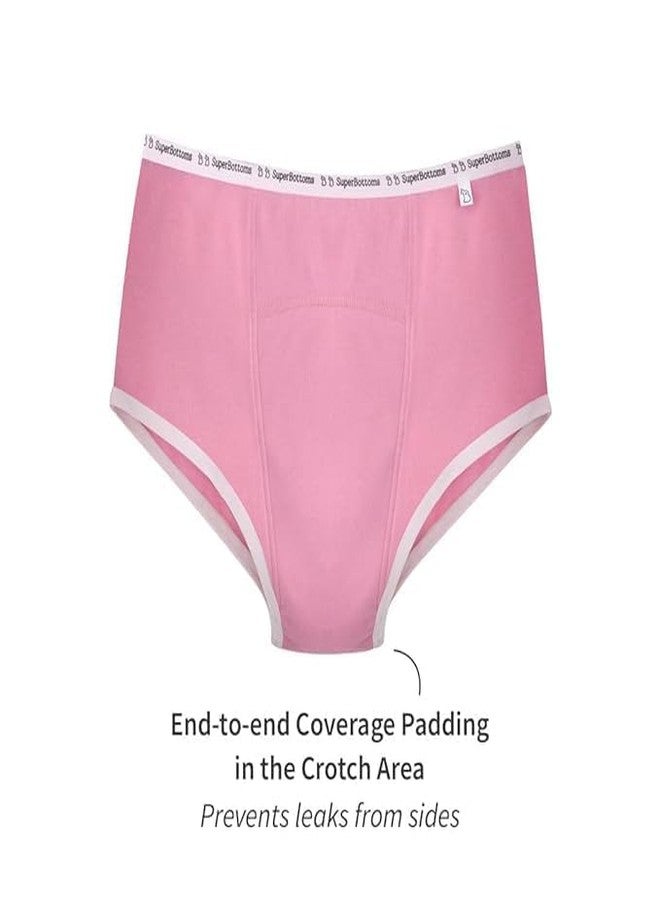 superbottoms MaxAbsorb® Period Underwear | Period Panty for Women | 8Hr Absorption | No Leaks, No Stains | High Waist, Full Coverage | Bamboo Fabric + Cotton(5 Pink,Size:XS) - Image 2
