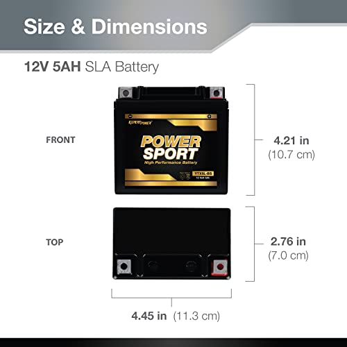 ExpertPower بطارية YTX5L-BS بديلة (5Ah، 12v، مغلقة) بطارية خالية من الصيانة ExpertPower® - Image 3