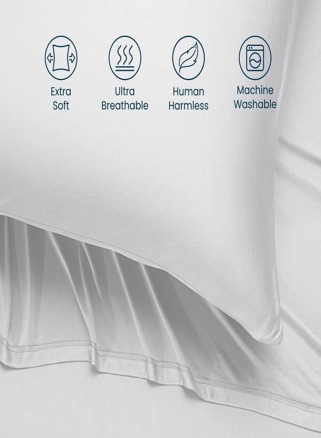 SLEEP ZONE Full Sheets Set - 4 Piece Bedding - Jersey Knit Cooling Sheet Set - Soft and Fade Resistant - Easy Care - Deep Pocket (Full,White) - Image 4
